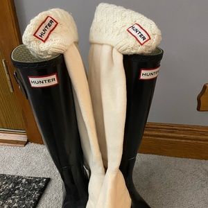 Hunter boots with socks